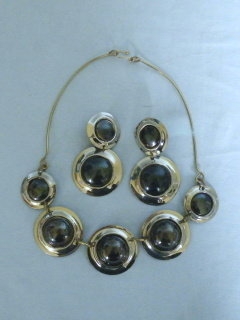 Collier und Ohrringe, beides aus Kupfer - 10800-015-15